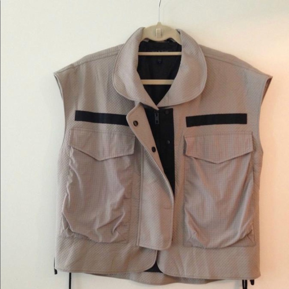 Rag & Bone Runway Khaki Dutch Utility Lace Up Vest - image 2